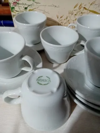 Bidosoa Juego de 6 tazas y platos