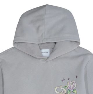 Sudadera Bershka Gris con Estampado Calavera