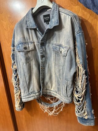 Giacca Denim Bohooman Strappata Taglia XL