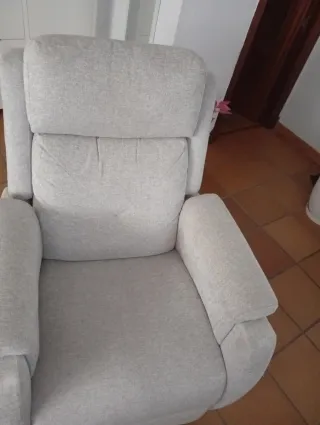 Poltrona Relax in Tessuto Beige/Grigio