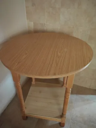 Mesa redonda madera 70cm diámetro