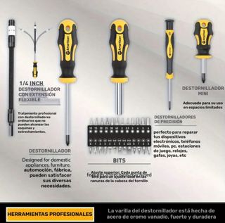 Juego 43 Destornilladores Magnéticos