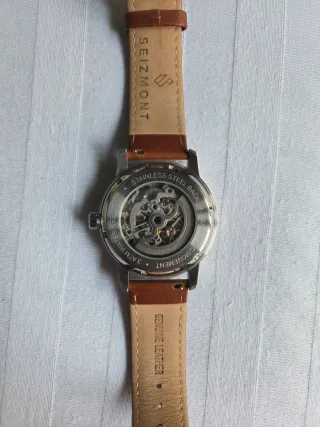 Reloj Geizmont Esqueleto Automático Marrón Azul