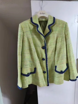 Giacca Chanel Tweed Verde Multicolor
