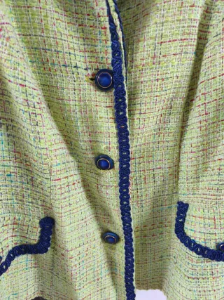 Giacca Chanel Tweed Verde Multicolor