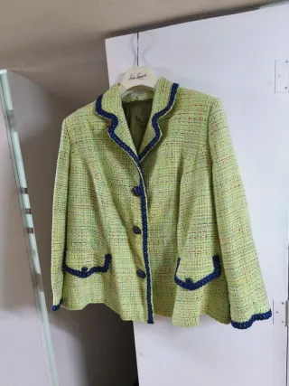 Giacca Chanel Tweed Verde Multicolor
