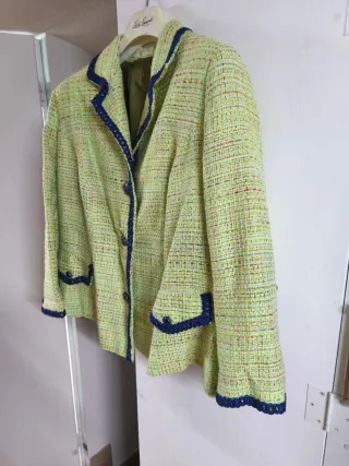 Giacca Chanel Tweed Verde Multicolor