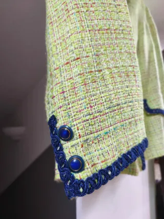 Giacca Chanel Tweed Verde Multicolor