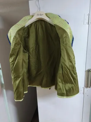 Giacca Chanel Tweed Verde Multicolor