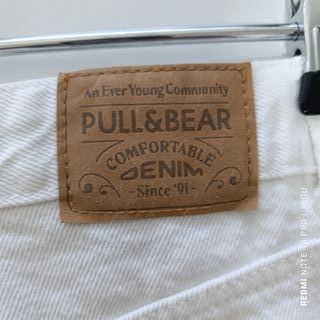 Pantalón Corto Blanco Tiro Alto Pull&Bear Talla 36