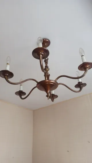 Lámpara de techo vintage metal dorada