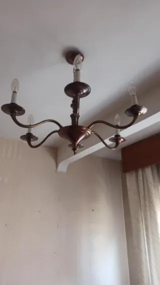 Lámpara de techo vintage metal dorada