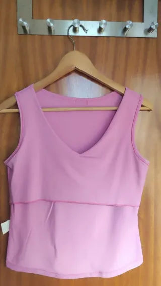 Camiseta Cortefiel Tirantes Rosa T. L (Doble Tela)