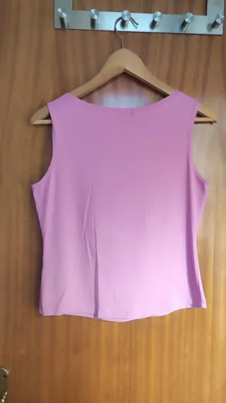 Camiseta Cortefiel Tirantes Rosa T. L (Doble Tela)