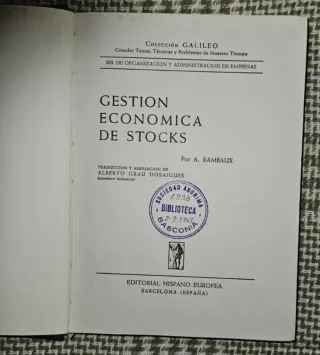 Libro Gestion Economica de Stocks