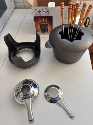 Set Fondue G-L-A-N-Z Hierro Fundido