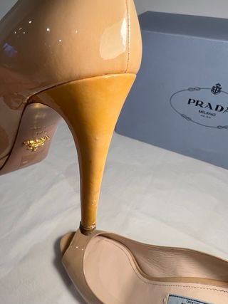 Zapatos Prada Charol Nude Talla 38