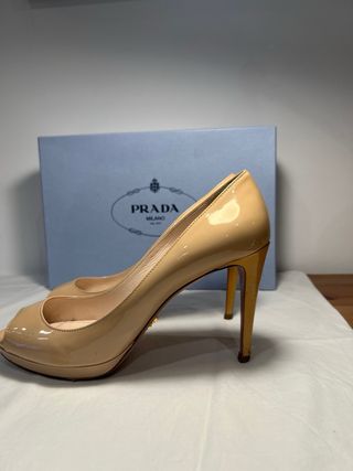 Zapatos Prada Charol Nude Talla 38
