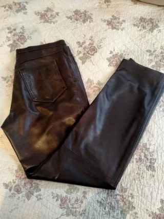 Pantalón de cuero auténtico marrón