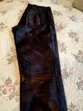 Pantalón de cuero auténtico marrón