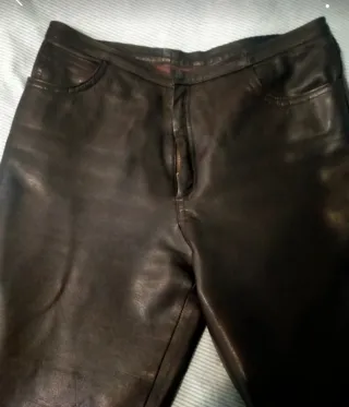 Pantalón de cuero auténtico marrón