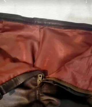 Pantalón de cuero auténtico marrón