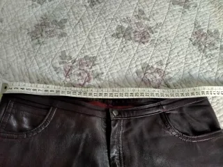 Pantalón de cuero auténtico marrón