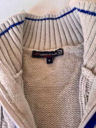 Cardigan Giorgio di Mare Cinza Tamanho M 50% lã