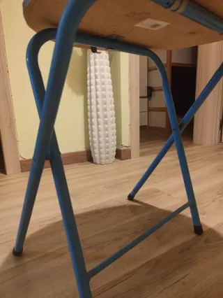 Mesa auxiliar redonda madera y metal