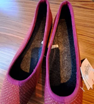 Bailarinas tejido confortable oro/morado. Confort