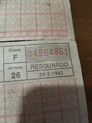 Quinielas antiguas 1982