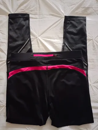 Leggings Calzedonia negros con detalles fucsia