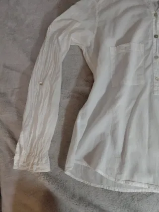 Blusa Blanca Algodón Estilo Ibicenco Talla S