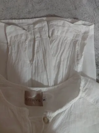 Blusa Blanca Algodón Estilo Ibicenco Talla S