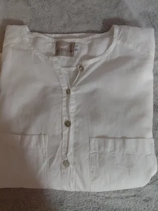 Blusa Blanca Algodón Estilo Ibicenco Talla S