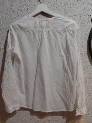 Blusa Blanca Algodón Estilo Ibicenco Talla S