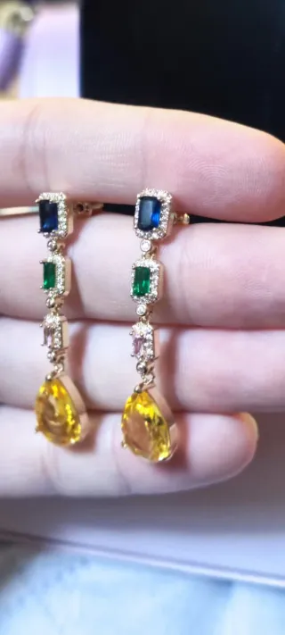 Pendientes largos brillo