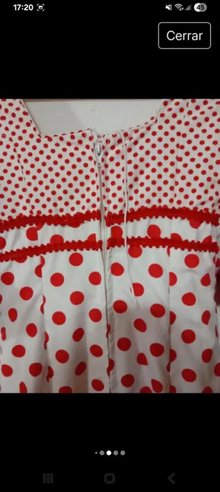 Traje de Flamenca blanco y rojo.