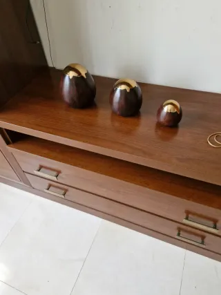 Adorno de mesa madera y metal