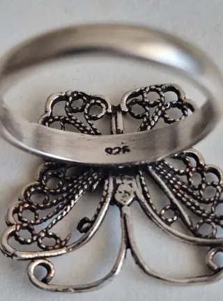 Anillo Plata 925 de Filigrana. Mariposa