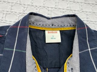 Camisa de cuadros azul marino