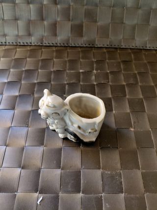 Portacandele Orsetto Ceramica Japan Oro Bianco