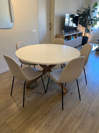 Mesa Comedor Redonda Blanca Kenay Home