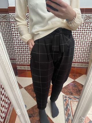 Pantalones de cuadros mujer