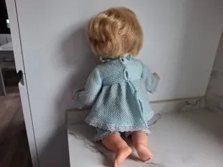 Muñeco bebé antiguo con chupete