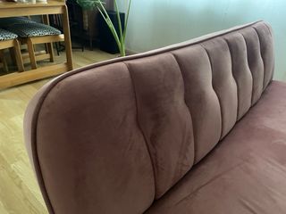 Sofá Cama 3 Plazas Terciopelo Rosa