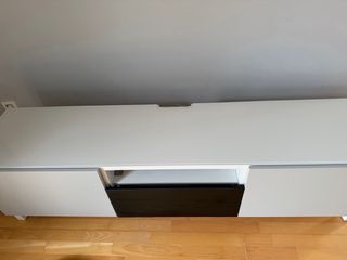 Mueble TV Ikea Blanco con Cristal