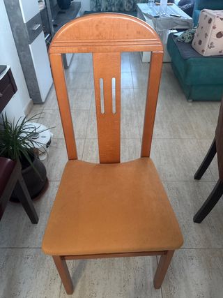 4 Sillas Comedor Madera Tapizadas