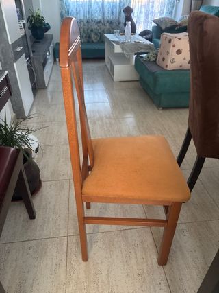 4 Sillas Comedor Madera Tapizadas