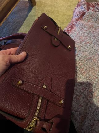 Bolso Chloe Piel Burdeos Cierre Dorado